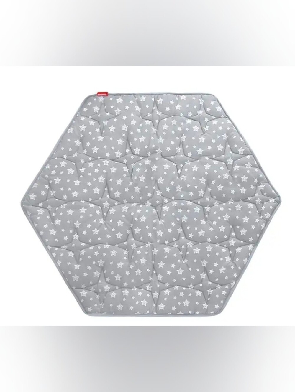 Moonsea Gray with White Stars Cushioned Baby Play Mat Hexagon Size 45" x 52" New